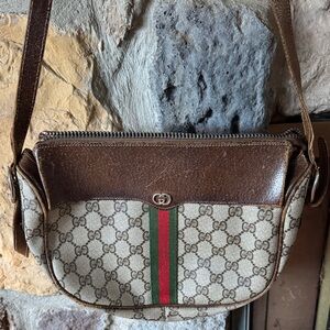 Gucci Brown and Beige GG Pattern Shoulder Bag